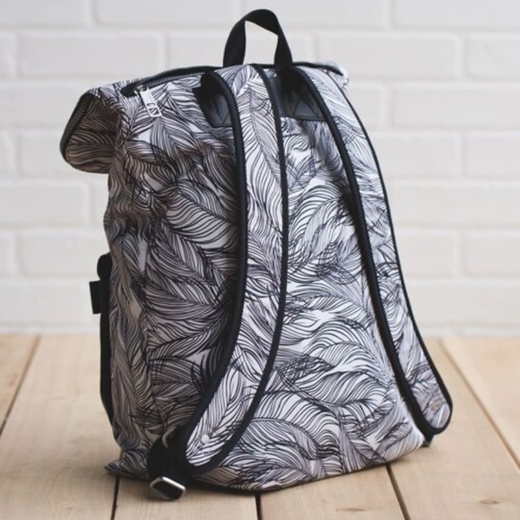 Lululemon Kickin It Sketchy Palms Black and White Backpack - Picture 5 of 15